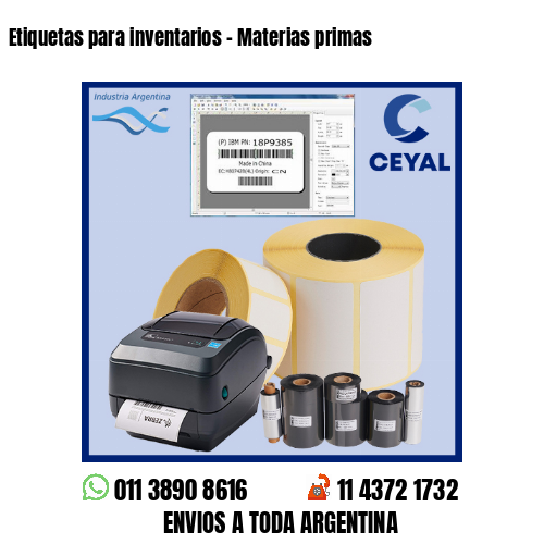 Etiquetas para inventarios - Materias primas