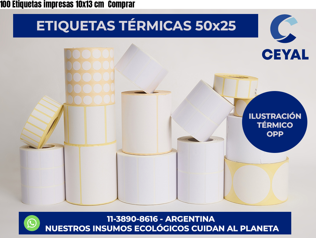 100 Etiquetas impresas 10×13 cm  Comprar