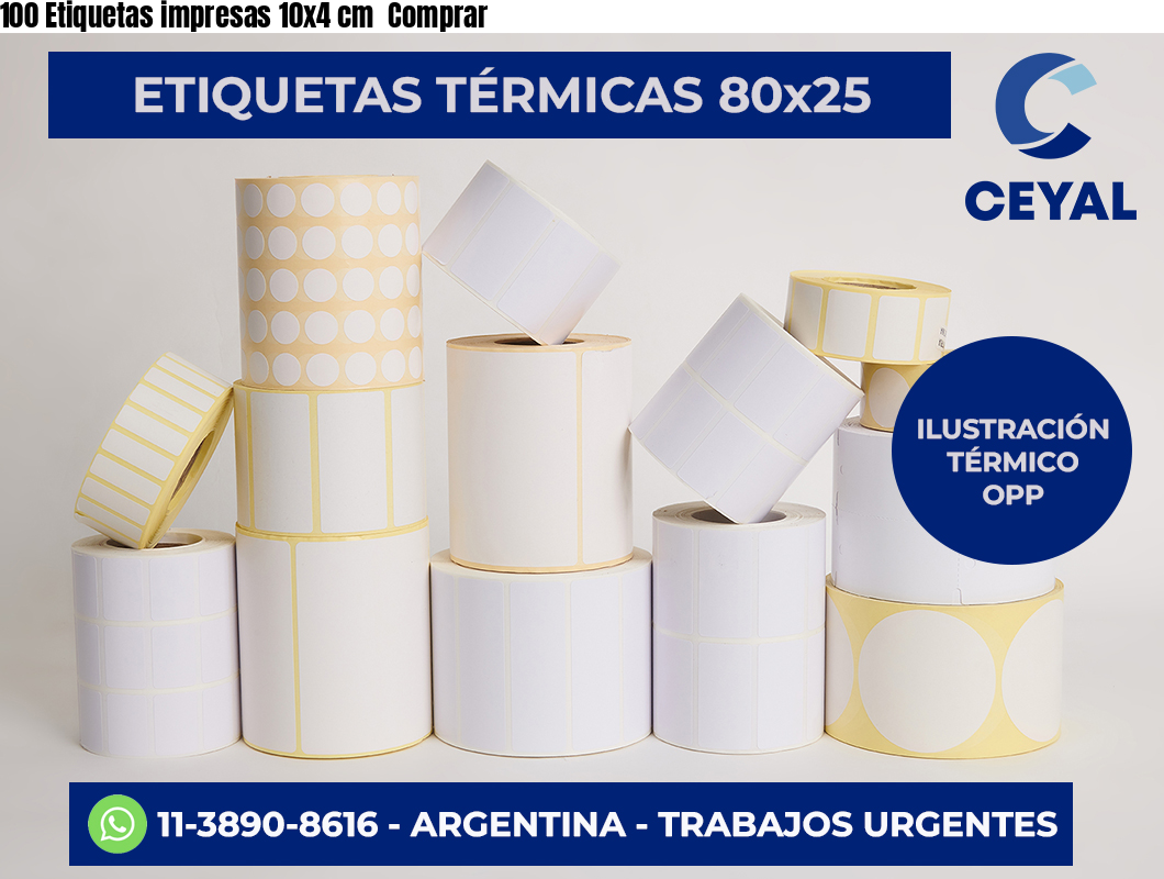 100 Etiquetas impresas 10×4 cm  Comprar