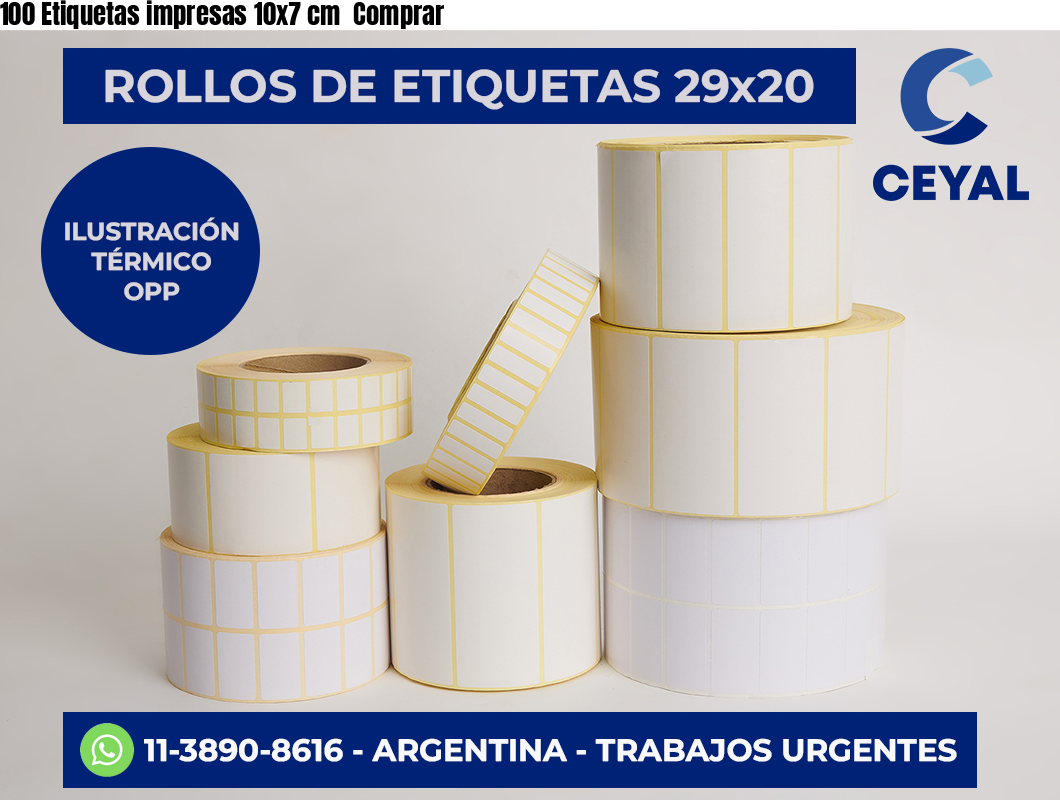 100 Etiquetas impresas 10x7 cm  Comprar