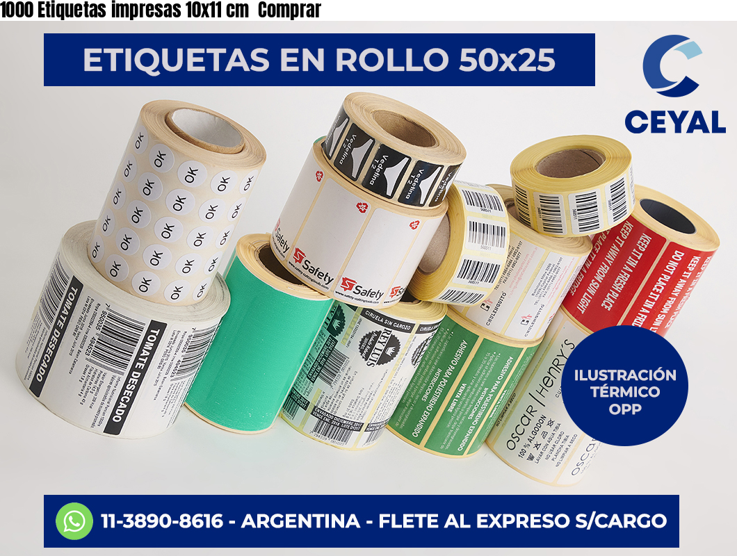 1000 Etiquetas impresas 10×11 cm  Comprar