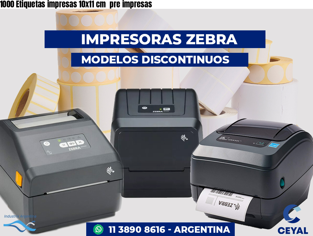 1000 Etiquetas impresas 10x11 cm  pre impresas