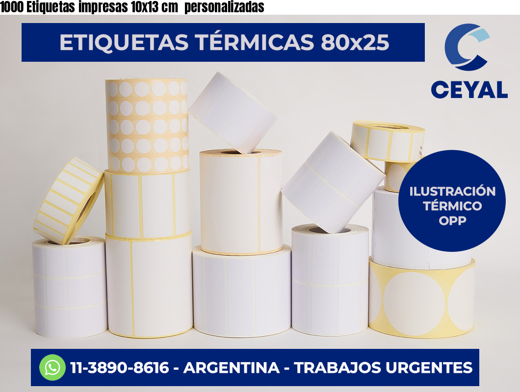 1000 Etiquetas impresas 10×13 cm  personalizadas