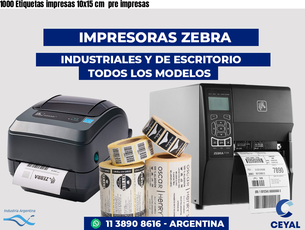 1000 Etiquetas impresas 10x15 cm  pre impresas