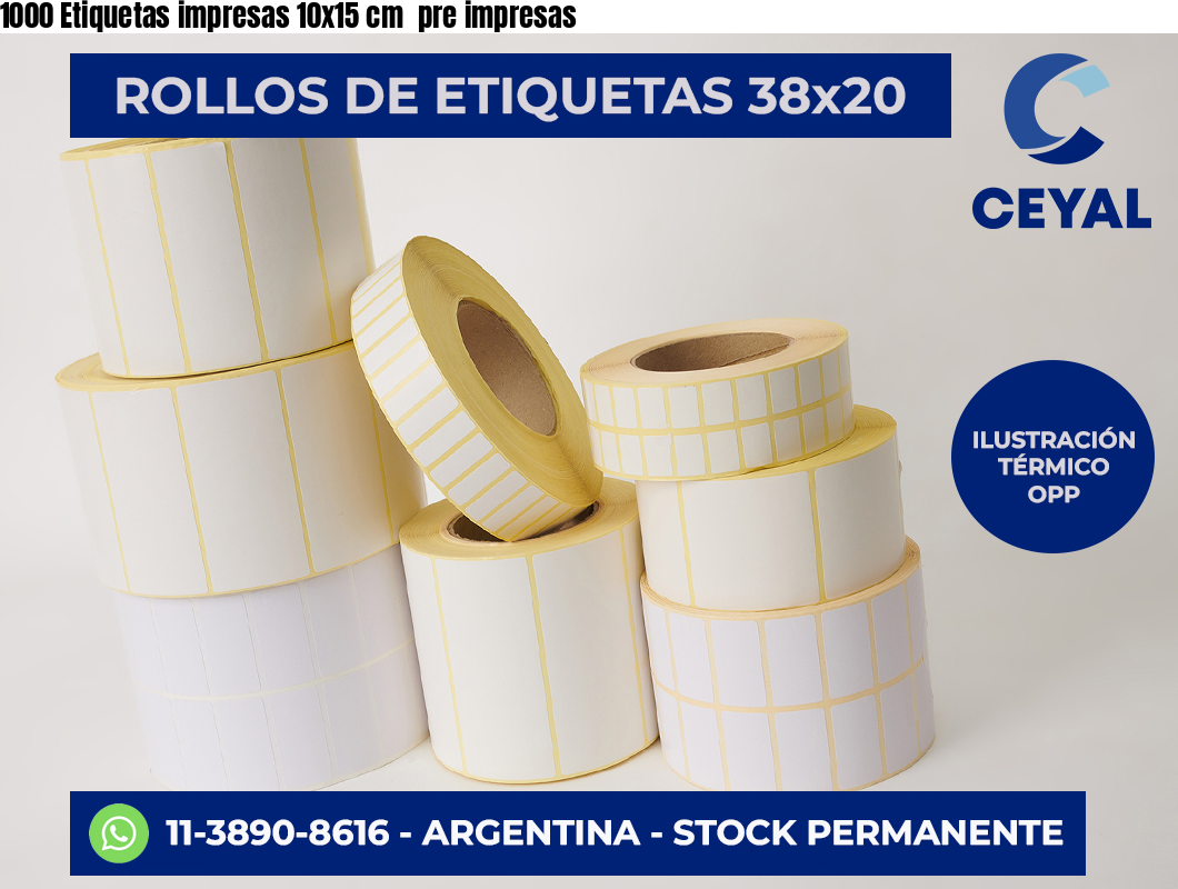 1000 Etiquetas impresas 10×15 cm  pre impresas