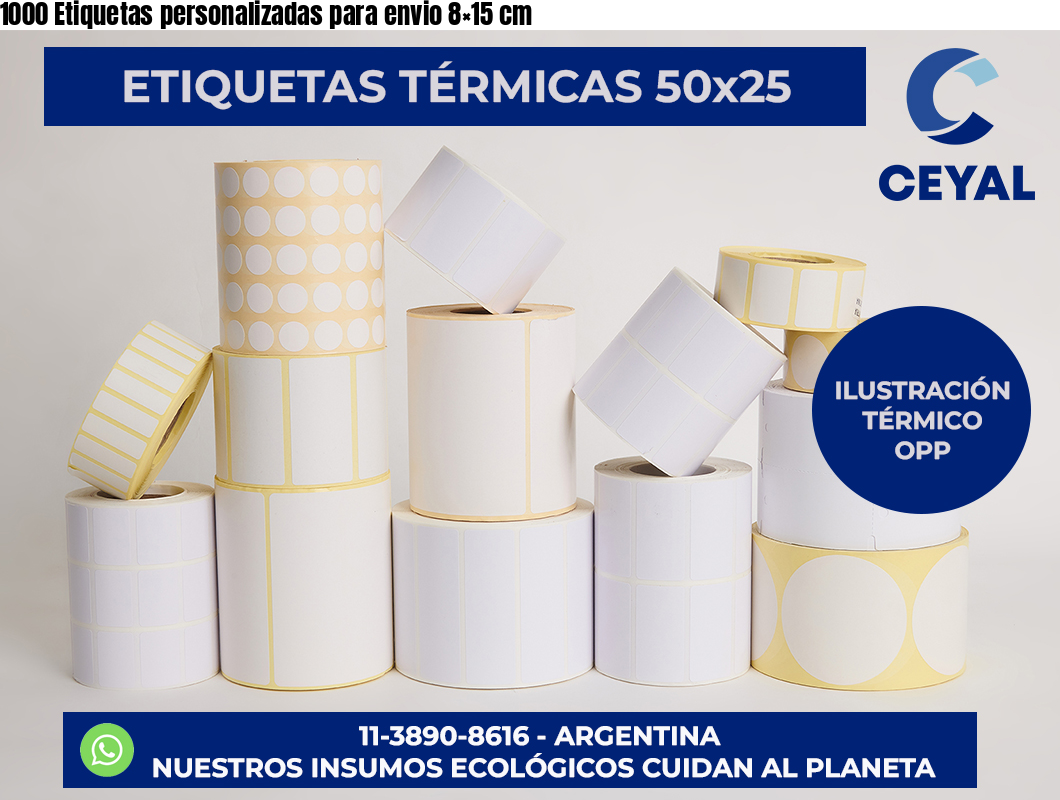 1000 Etiquetas personalizadas para envio 8×15 cm