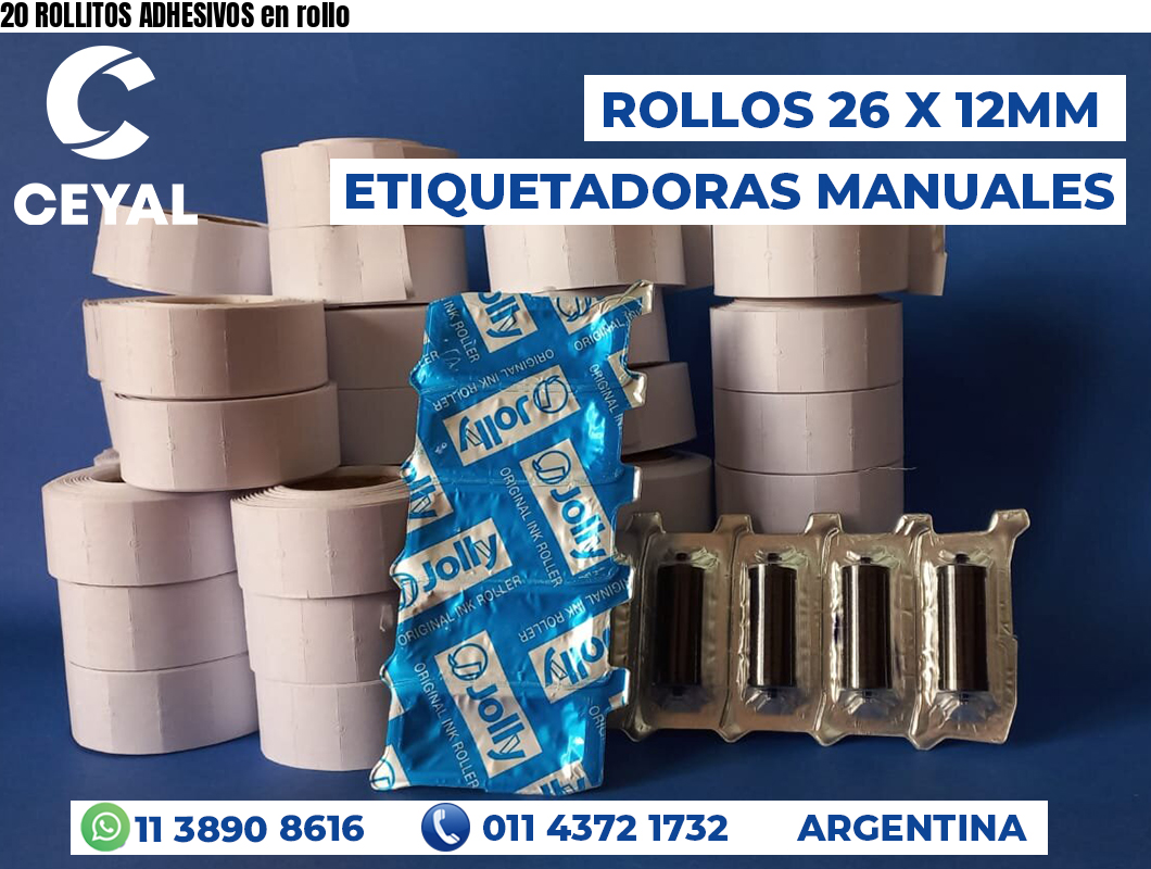 20 ROLLITOS ADHESIVOS en rollo