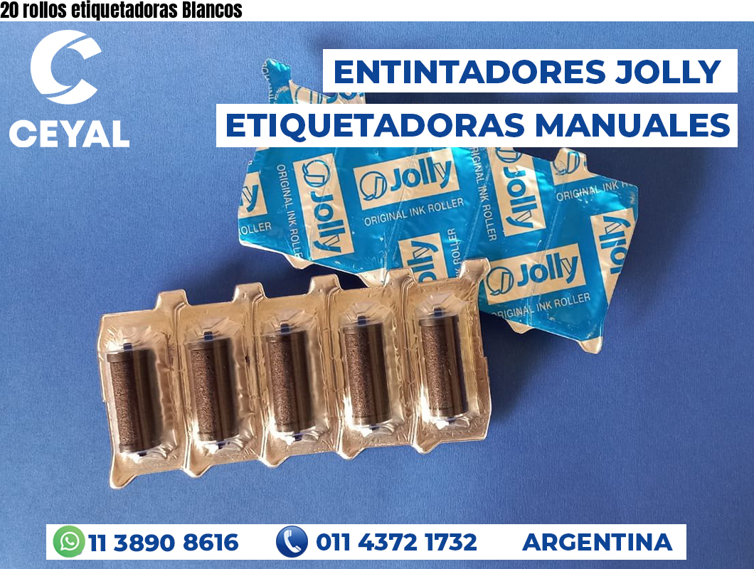 20 rollos etiquetadoras Blancos