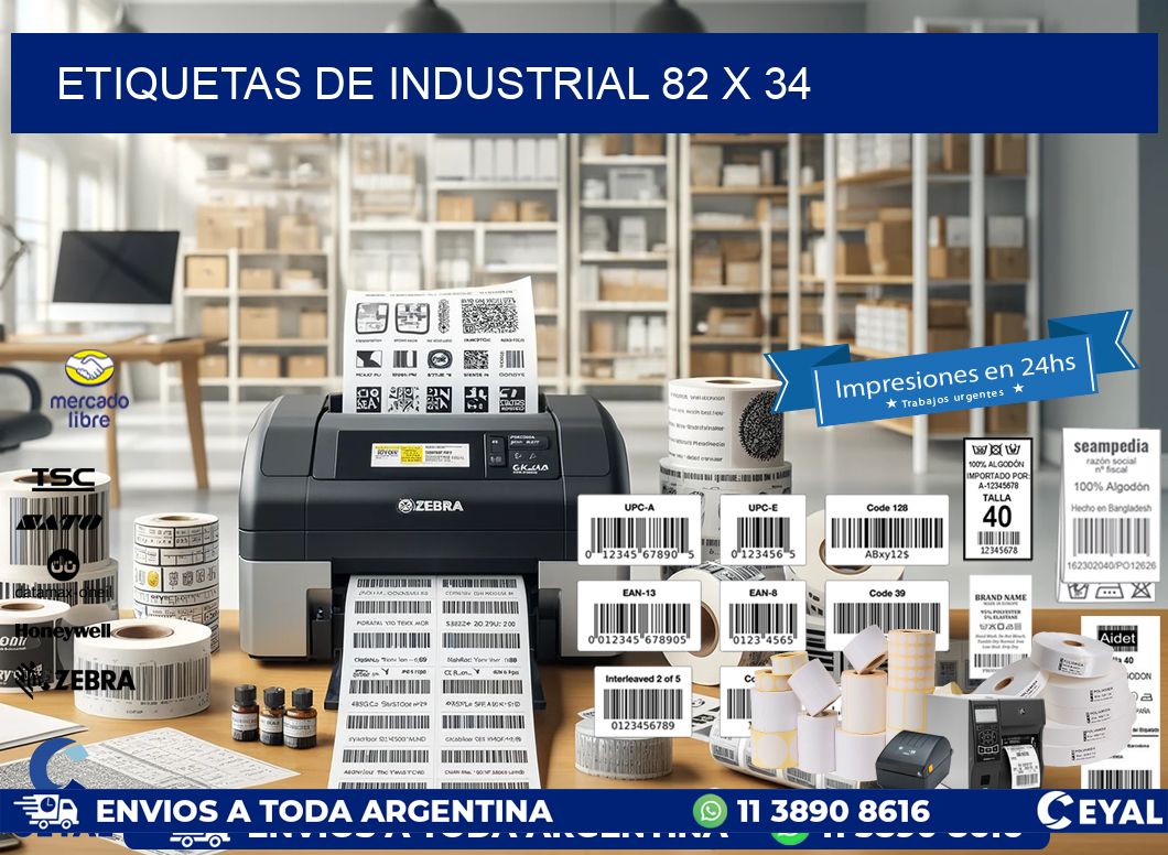 etiquetas de industrial 82 x 34