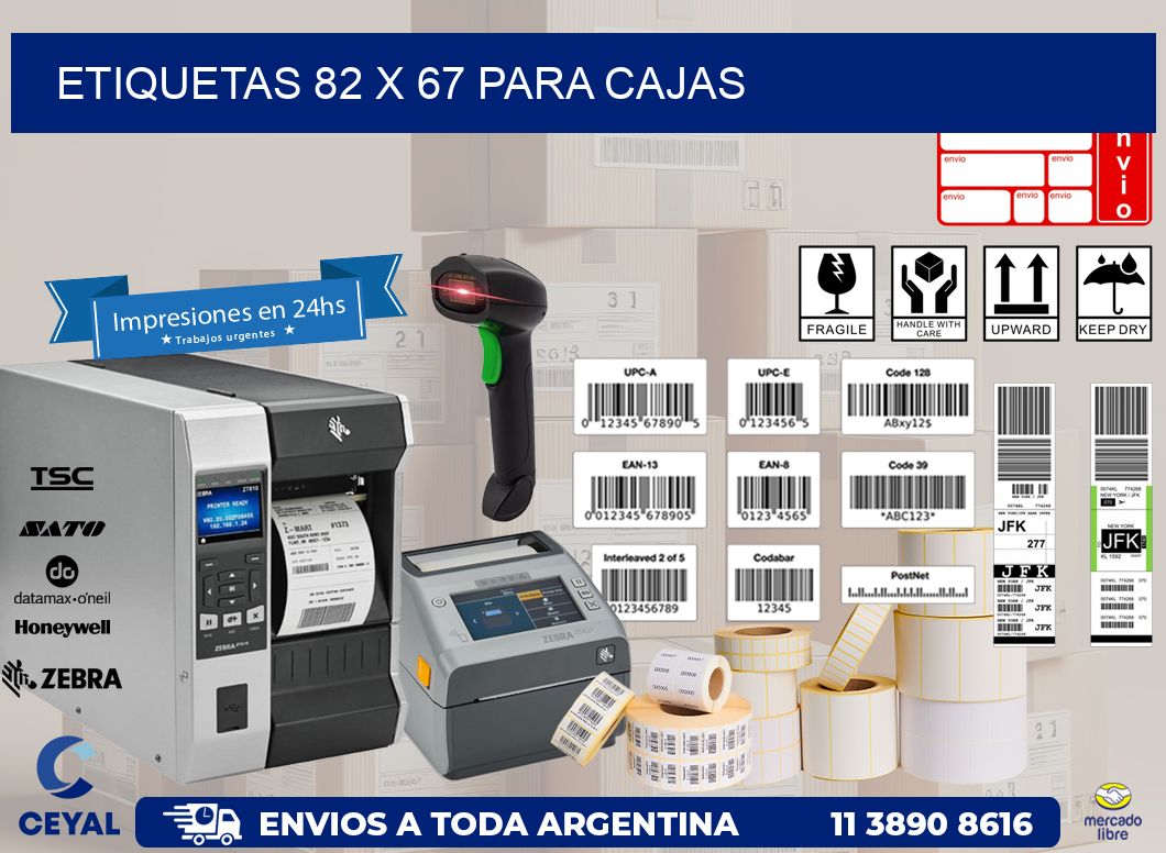 ETIQUETAS 82 x 67 PARA CAJAS