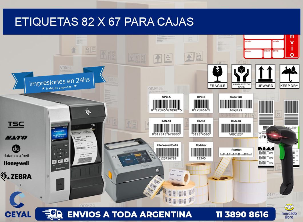 ETIQUETAS 82 x 67 PARA CAJAS