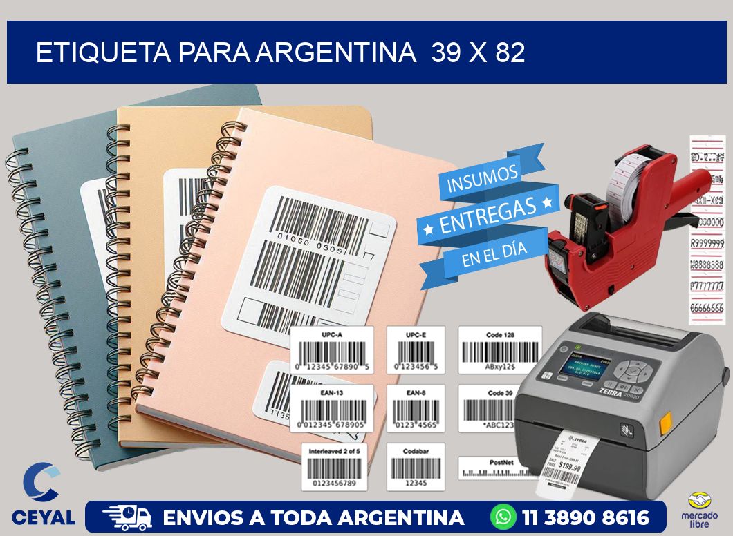 etiqueta para Argentina  39 x 82