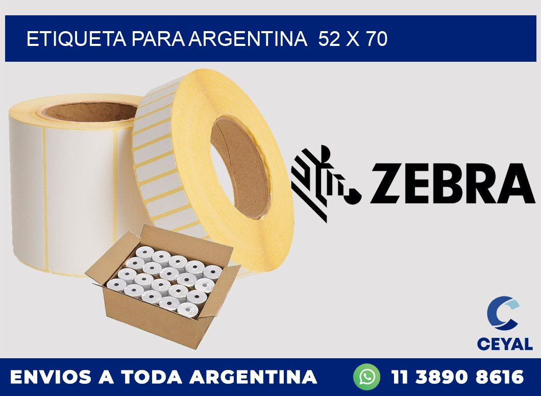 etiqueta para Argentina  52 x 70