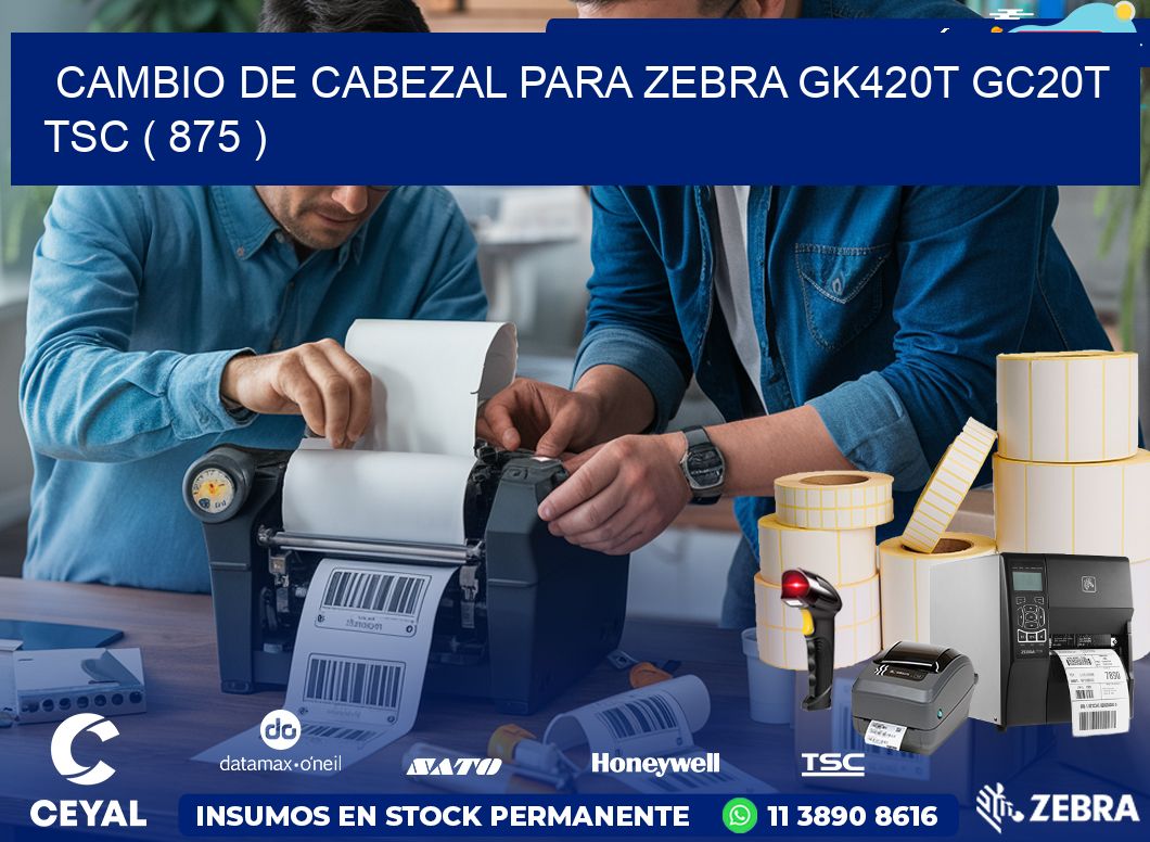 CAMBIO DE CABEZAL PARA ZEBRA GK420T GC20T TSC ( 875 )