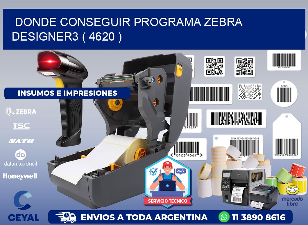 DONDE CONSEGUIR PROGRAMA ZEBRA DESIGNER3 ( 4620 )