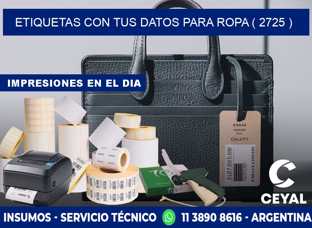 ETIQUETAS CON TUS DATOS PARA ROPA ( 2725 )