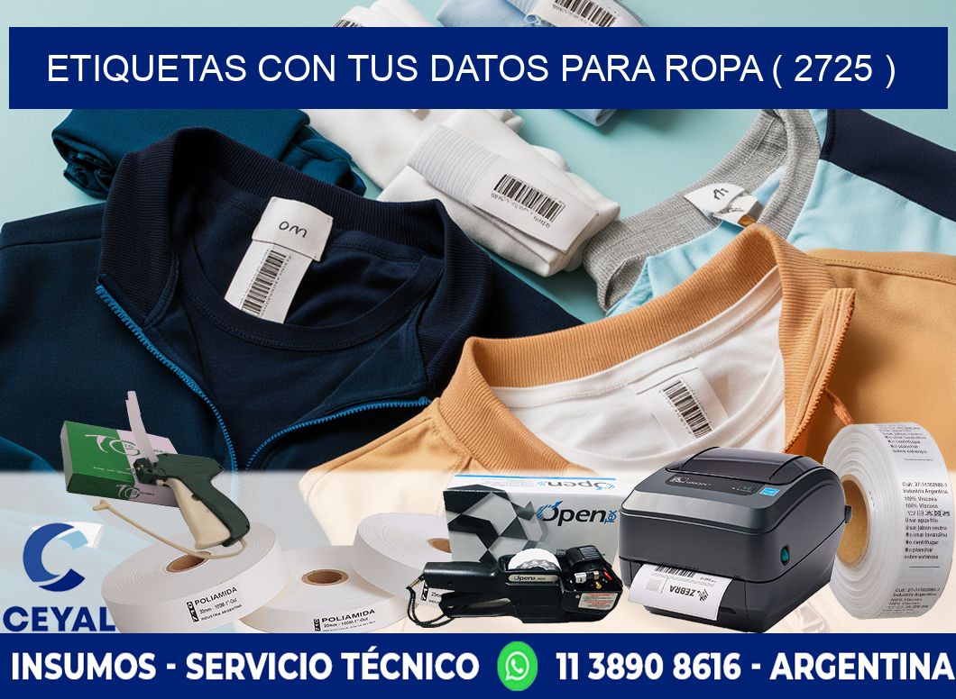 ETIQUETAS CON TUS DATOS PARA ROPA ( 2725 )