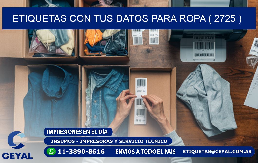 ETIQUETAS CON TUS DATOS PARA ROPA ( 2725 )