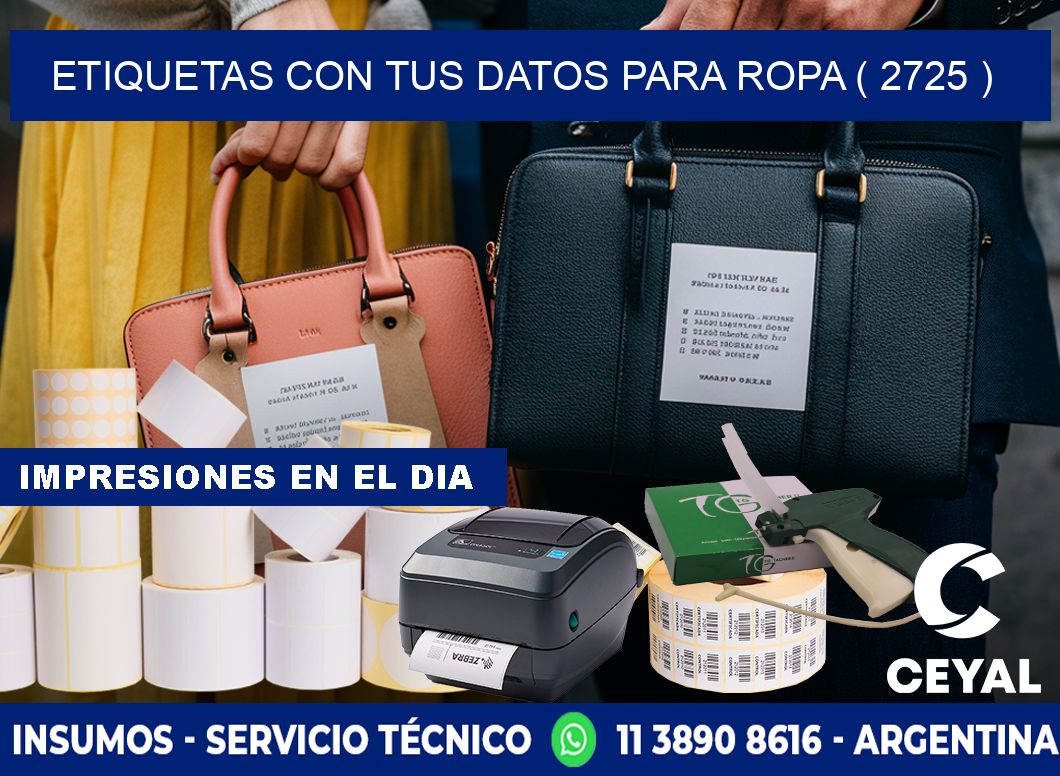 ETIQUETAS CON TUS DATOS PARA ROPA ( 2725 )