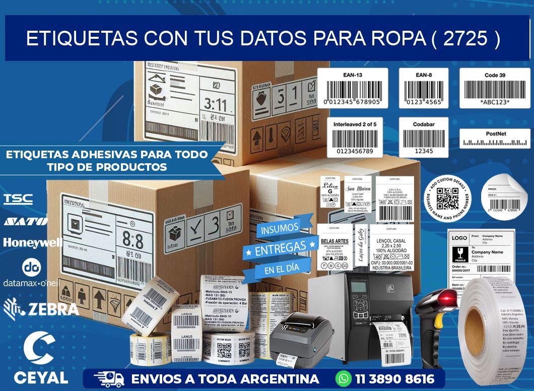 ETIQUETAS CON TUS DATOS PARA ROPA ( 2725 )