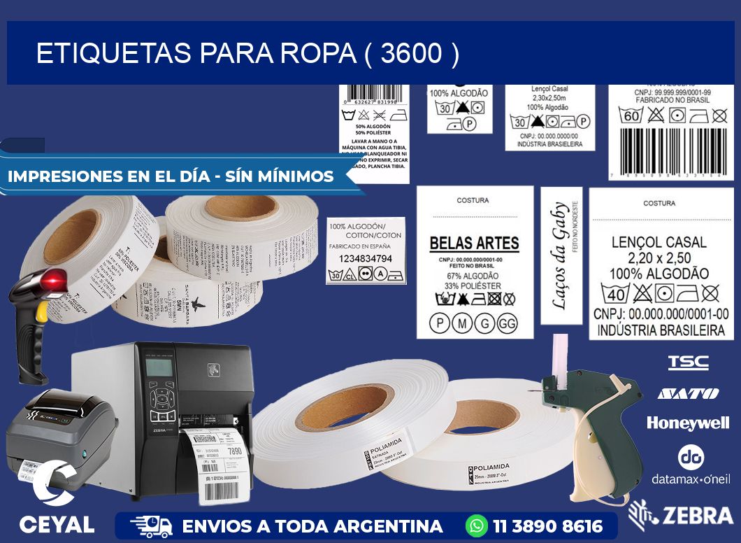 ETIQUETAS PARA ROPA ( 3600 )