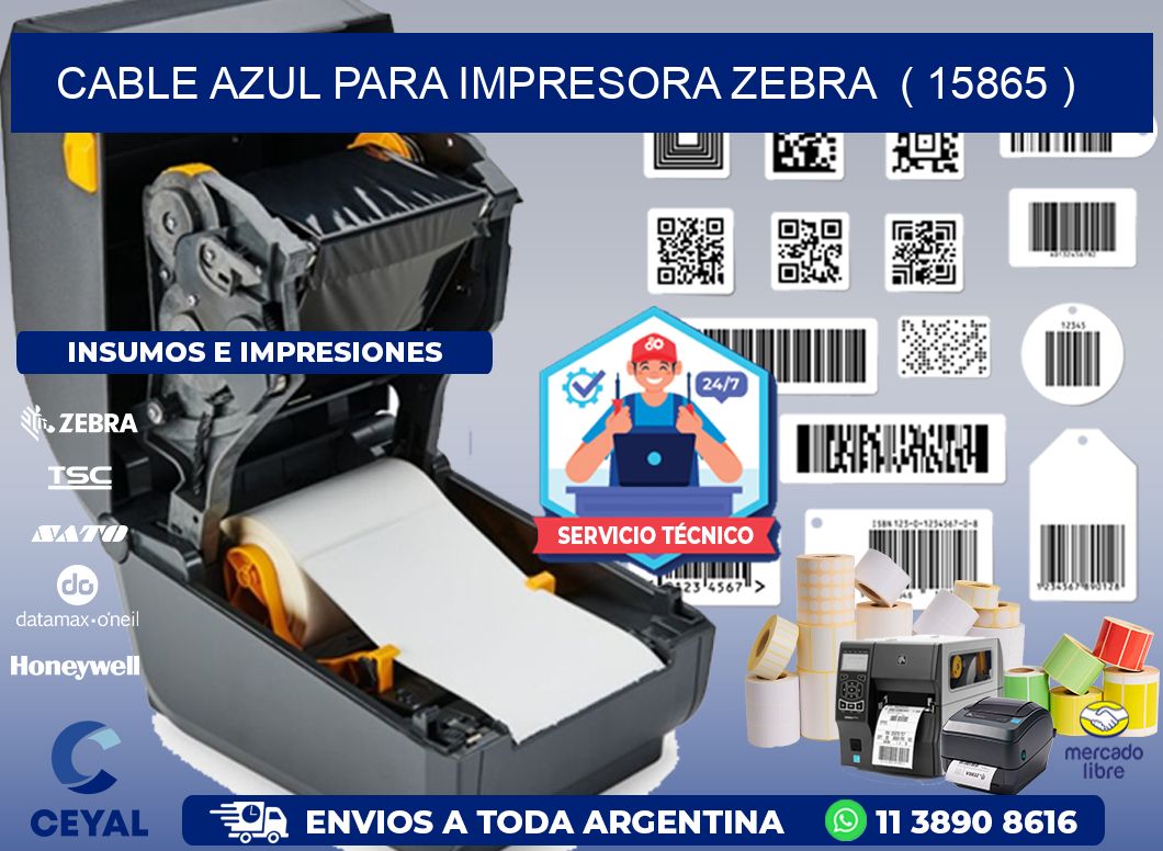 cable azul para impresora zebra  ( 15865 )