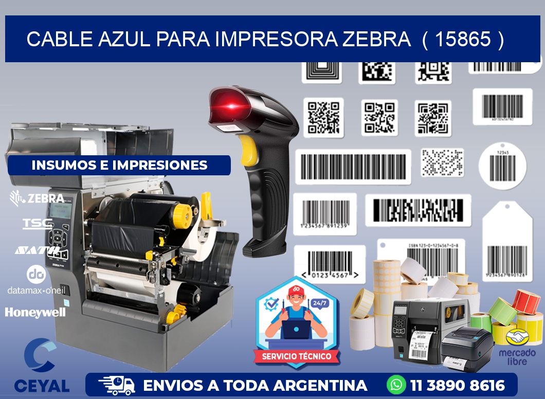 cable azul para impresora zebra  ( 15865 )