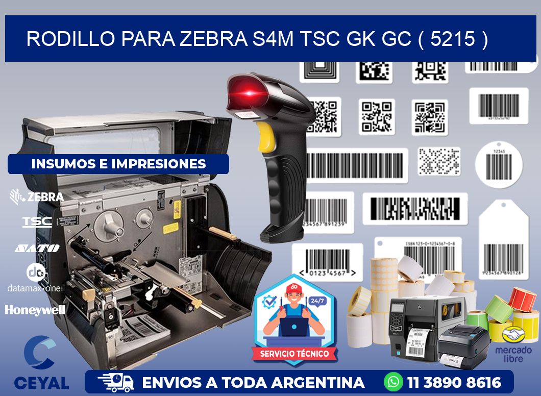 rodillo para zebra S4M TSC GK GC ( 5215 )