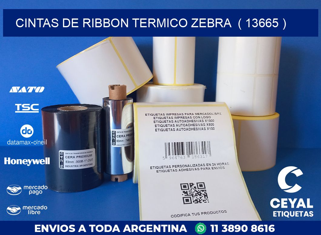 CINTAS DE RIBBON TERMICO ZEBRA  ( 13665 )