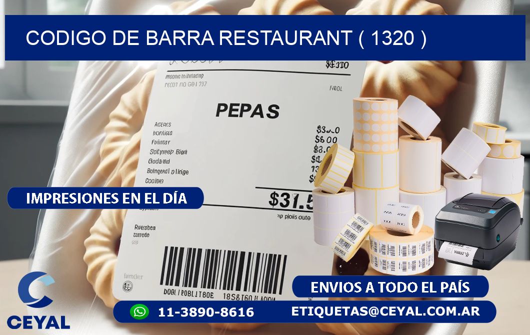 CODIGO DE BARRA RESTAURANT ( 1320 )