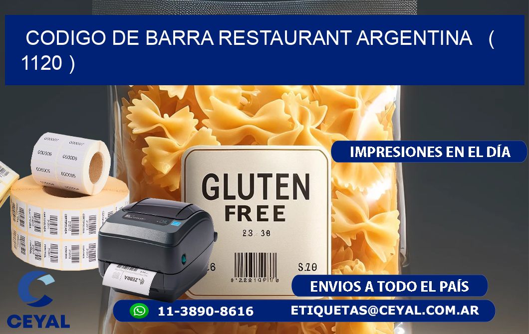 CODIGO DE BARRA RESTAURANT ARGENTINA   ( 1120 )