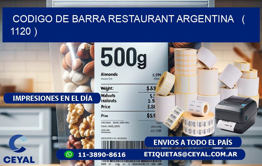 CODIGO DE BARRA RESTAURANT ARGENTINA   ( 1120 )