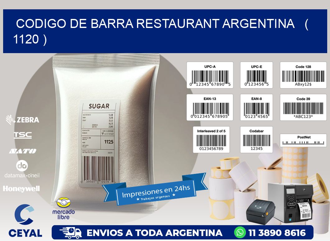 CODIGO DE BARRA RESTAURANT ARGENTINA   ( 1120 )