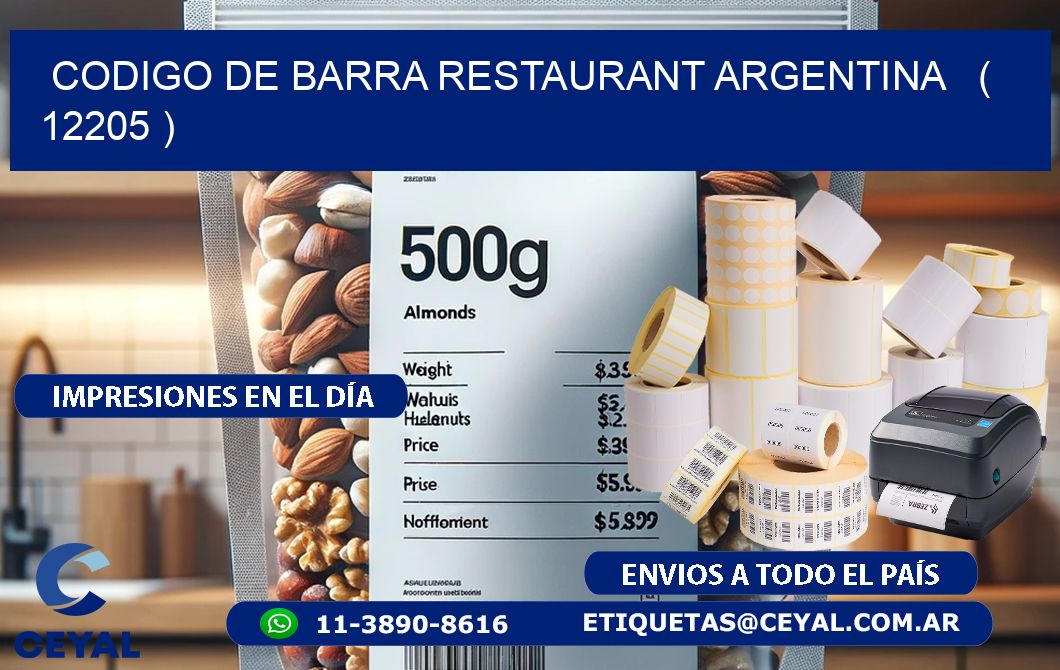 CODIGO DE BARRA RESTAURANT ARGENTINA   ( 12205 )