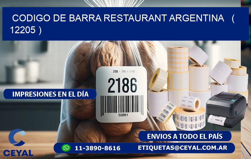 CODIGO DE BARRA RESTAURANT ARGENTINA   ( 12205 )