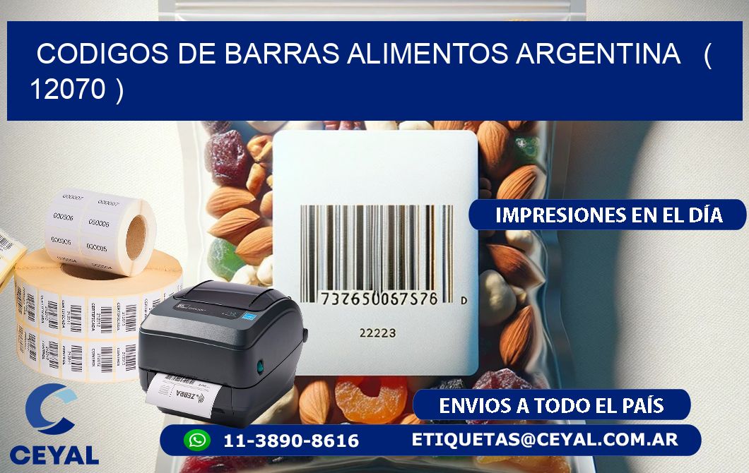 CODIGOS DE BARRAS ALIMENTOS ARGENTINA   ( 12070 )