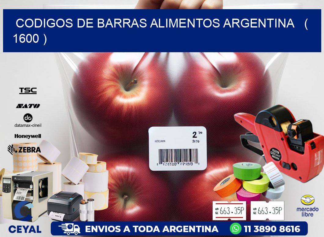 CODIGOS DE BARRAS ALIMENTOS ARGENTINA   ( 1600 )