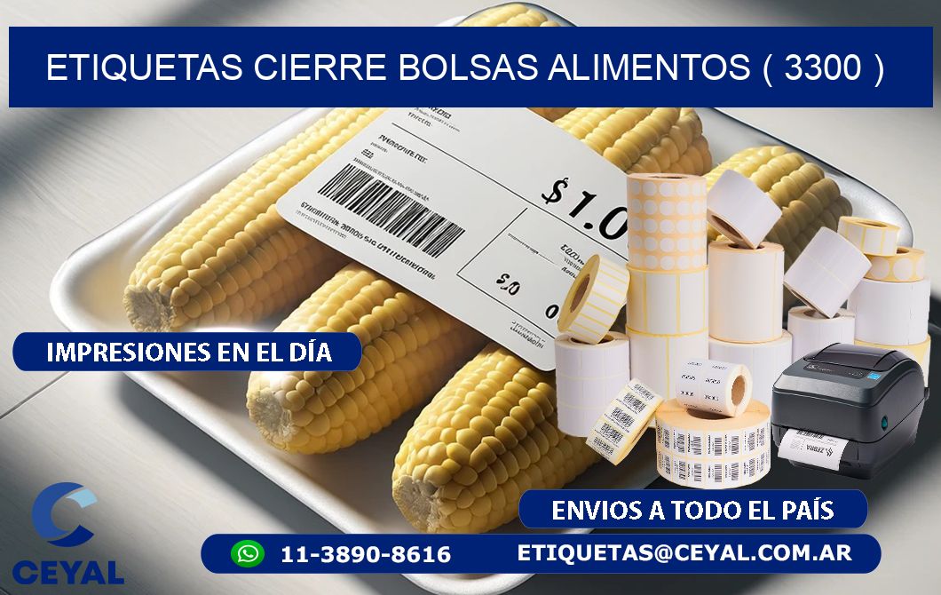 ETIQUETAS CIERRE BOLSAS ALIMENTOS ( 3300 )