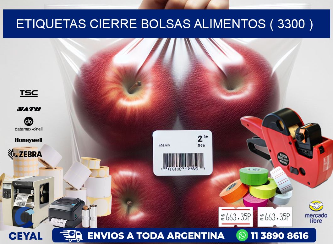 ETIQUETAS CIERRE BOLSAS ALIMENTOS ( 3300 )