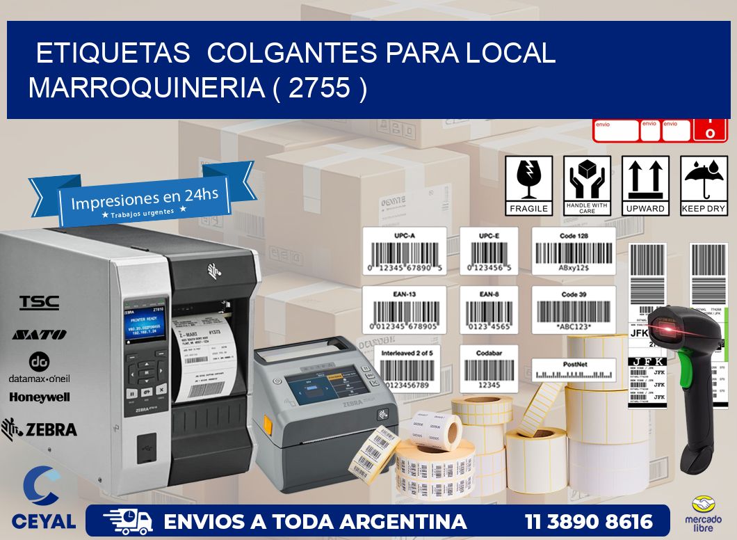 ETIQUETAS  COLGANTES PARA LOCAL MARROQUINERIA ( 2755 )