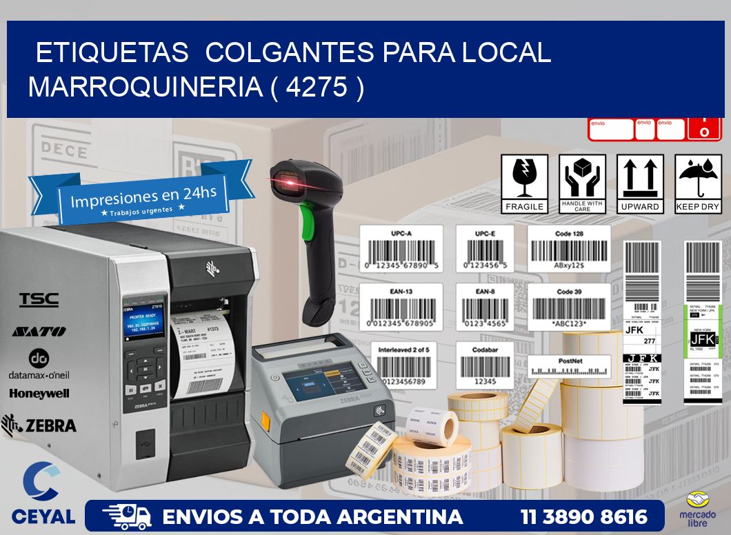 ETIQUETAS  COLGANTES PARA LOCAL MARROQUINERIA ( 4275 )