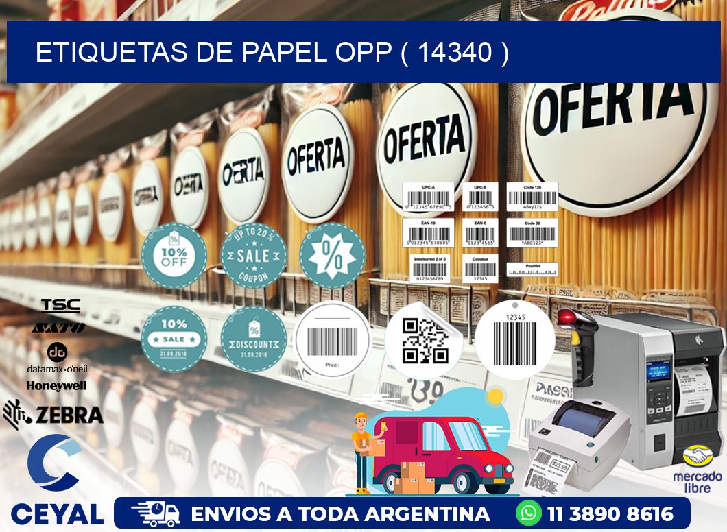 ETIQUETAS DE PAPEL OPP ( 14340 )