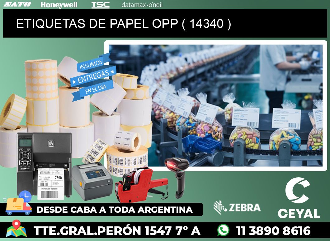 ETIQUETAS DE PAPEL OPP ( 14340 )