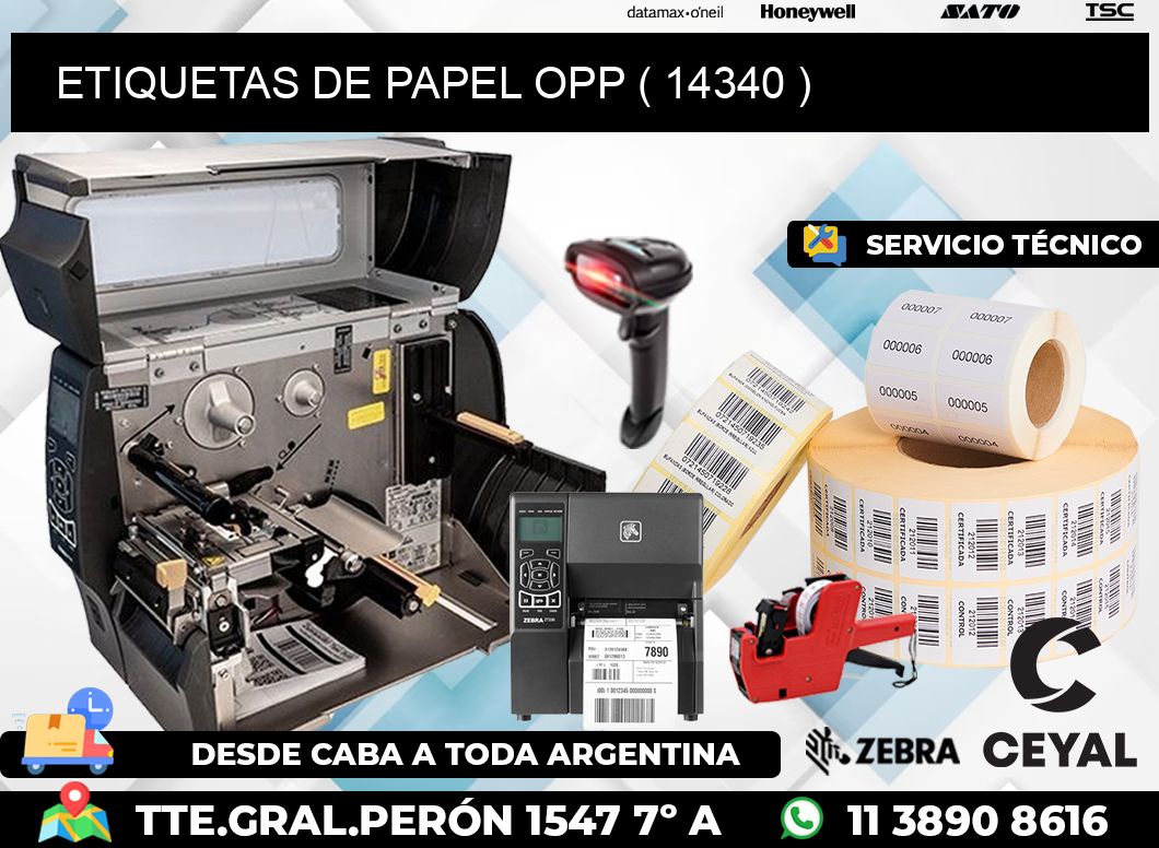 ETIQUETAS DE PAPEL OPP ( 14340 )