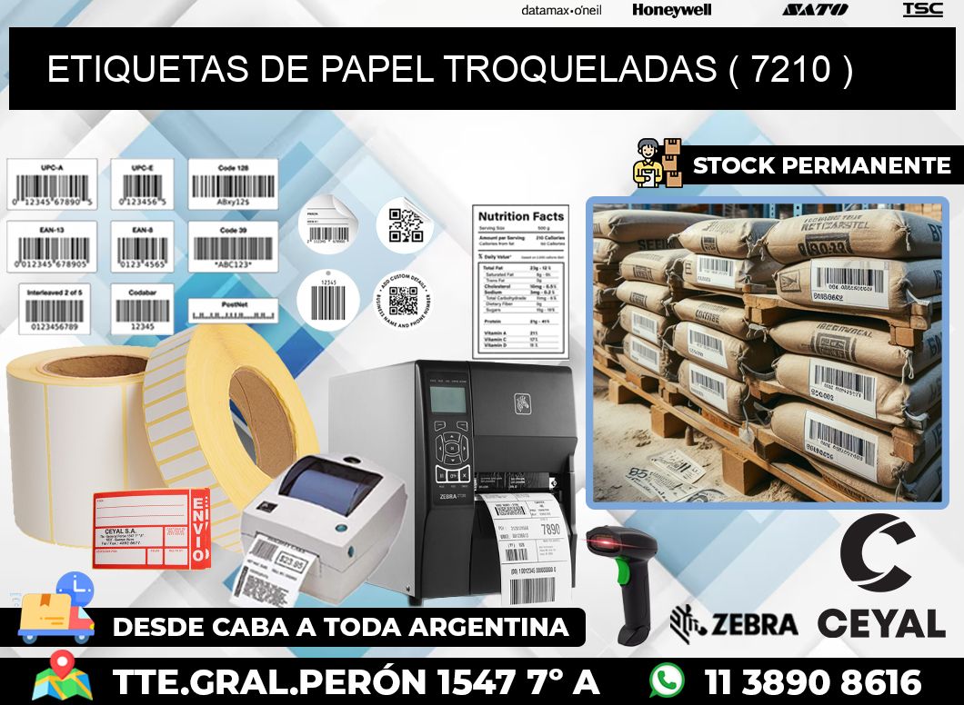 ETIQUETAS DE PAPEL TROQUELADAS ( 7210 )