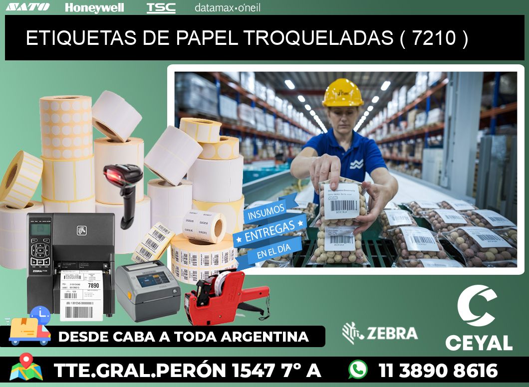 ETIQUETAS DE PAPEL TROQUELADAS ( 7210 )