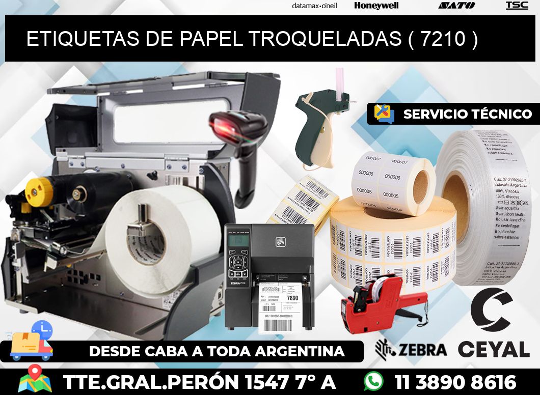 ETIQUETAS DE PAPEL TROQUELADAS ( 7210 )