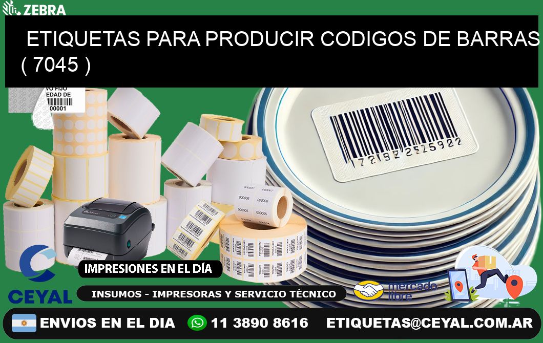 ETIQUETAS PARA PRODUCIR CODIGOS DE BARRAS ( 7045 )