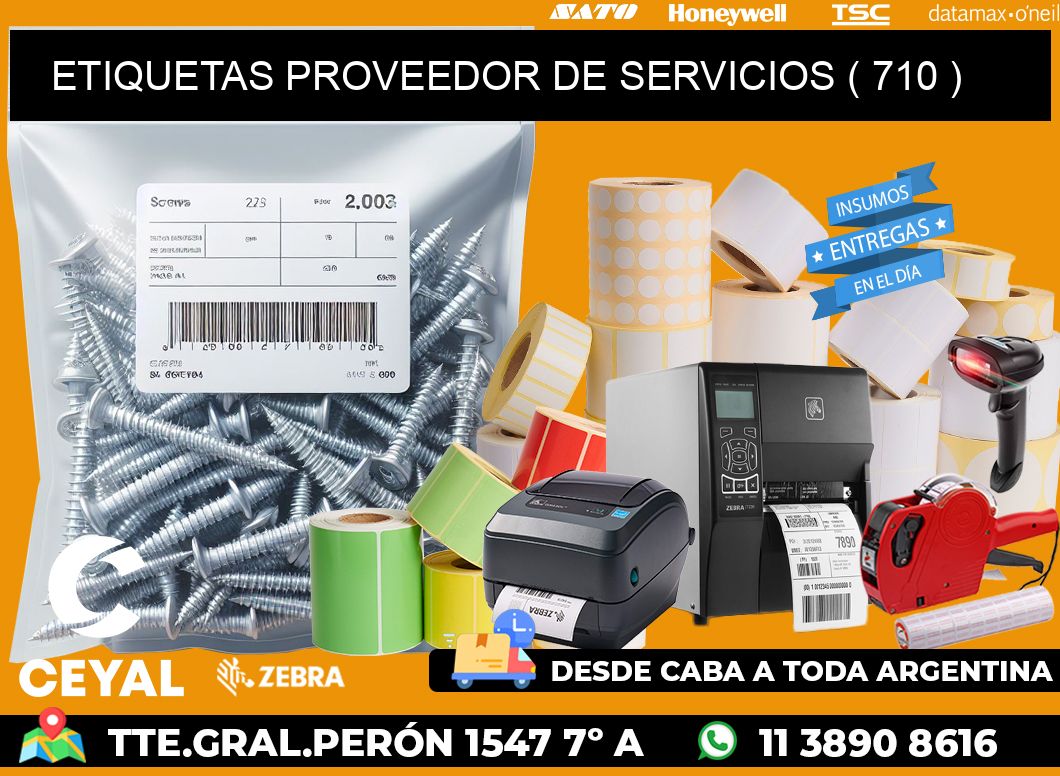 ETIQUETAS PROVEEDOR DE SERVICIOS ( 710 )