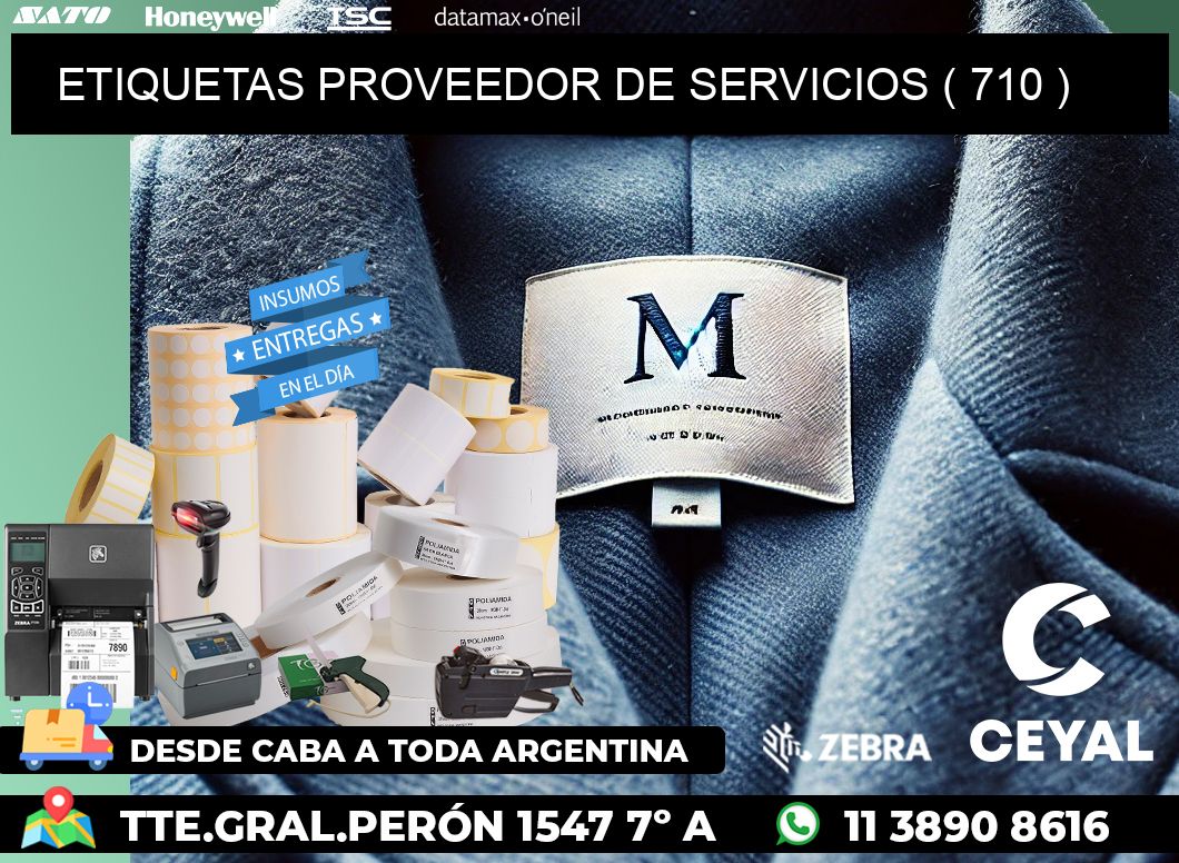 ETIQUETAS PROVEEDOR DE SERVICIOS ( 710 )